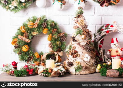 Christmas fair wreathes. Christmas fair, Large Choice of aromatic natural wreathes