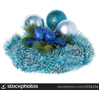 Christmas garland, border with decoration, ornament on white background