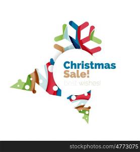 Christmas geometric abstract sale promo banner. Christmas geometric abstract sale promo banner. illustration