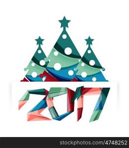 Christmas geometric banner, 2017 New Year. illustration