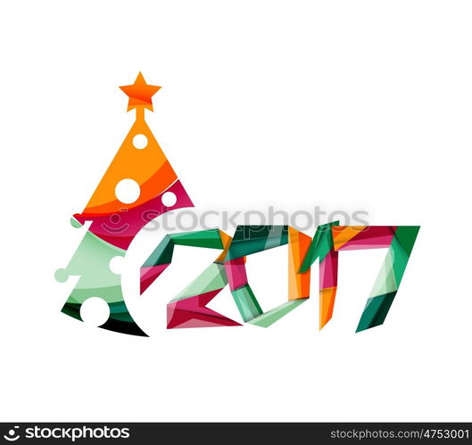 Christmas geometric banner, 2017 New Year. illustration