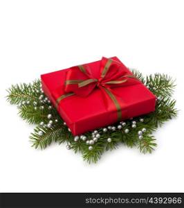 Christmas gift box isolated on white background