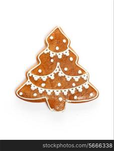 Christmas gingerbread cookie isolated on white
