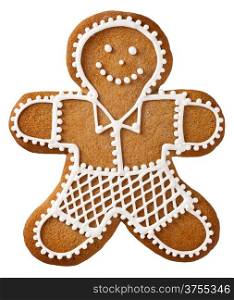 Christmas gingerbread man isolated on white background