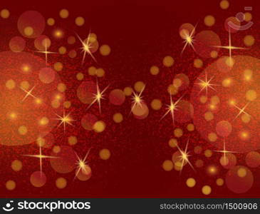 Christmas golden lights with twinkle stars. Ruby background of bright glow, shining sparkles. Xmas banner with glitter effect for flyer, website, poster.. Christmas golden lights with twinkle stars. Ruby background of bright glow, shining sparkles.