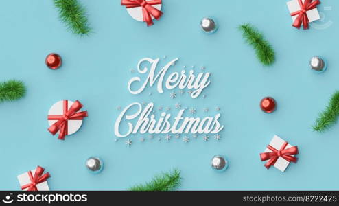 Christmas greeting card, 3d illustration