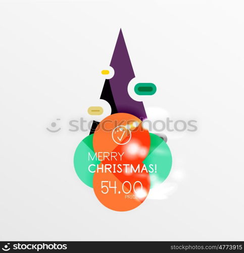 Christmas label or price tag sticker. Christmas label or price tag stickers with light effects