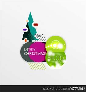 Christmas label or price tag sticker. Christmas label or price tag stickers with light effects