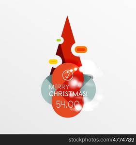 Christmas label or price tag sticker. Christmas label or price tag stickers with light effects