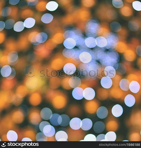 Christmas lights. Abstract colorful background with Christmas decoration. Bokeh - defocused.