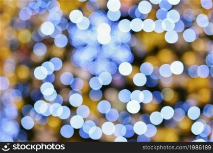 Christmas lights. Abstract colorful background with Christmas decoration. Bokeh - defocused.