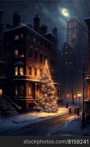 Christmas lights along The High Street