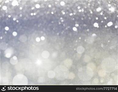 christmas lights bokeh defocused light silver gray background. christmas lights defocused background