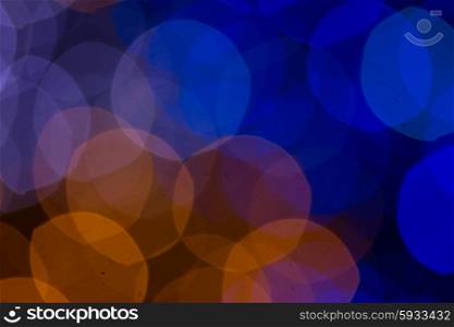 christmas lights defocused background. christmas orange and blue lights bokeh defocused background