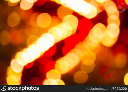 christmas lights defocused background. christmas yellow and red lights bokeh defocused background