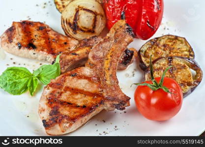 Christmas meat with vegetable for Holiday dinner