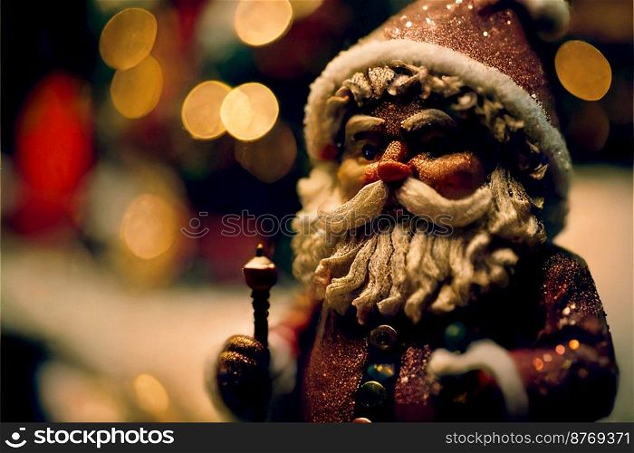 Christmas new year holiday Santa figurine 3d illustrated