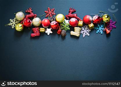 Christmas or New Year dark background with frame