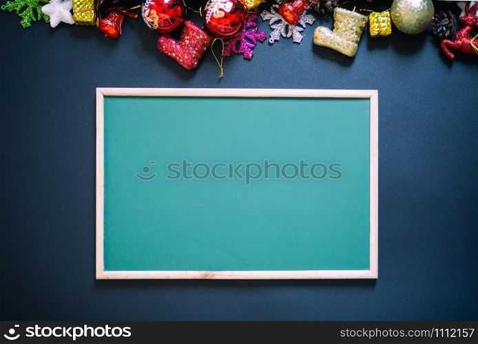 Christmas or New Year dark background with frame