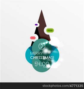 Christmas or New Year promo labels and stickers. Christmas or New Year promo labels and stickers. Circle geometric diagrams with sample text