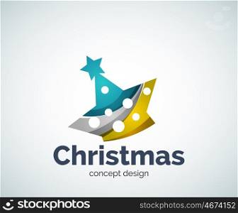 Christmas or New Year star decoration logo template, abstract business icon