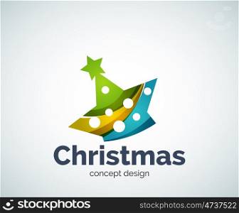 Christmas or New Year star decoration logo template, abstract business icon