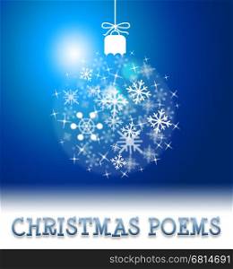 Christmas Poems Ball Decoration Means Happy Festive Greeting Verse