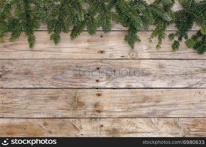 Christmas postcard frame on wooden background. For greeting card. Red, golden and white. Xmas wallpaper,