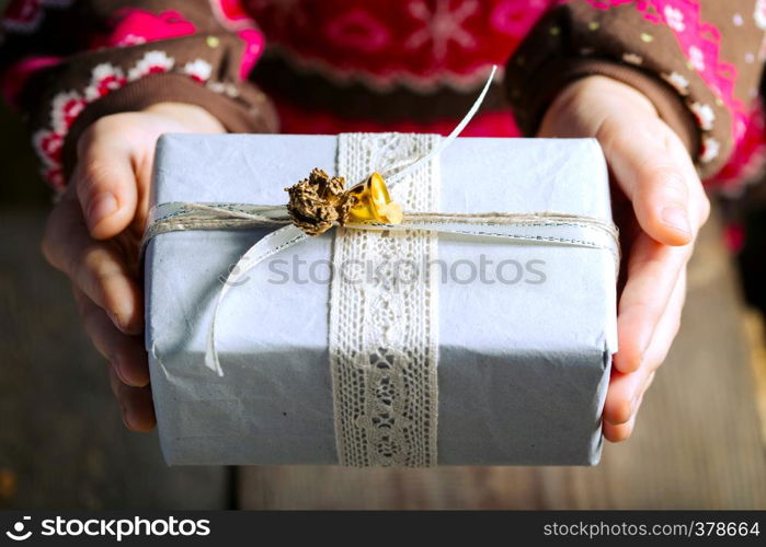 christmas - present in children's hands