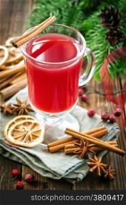 Christmas punch with cinnamon and anise