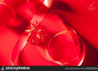 christmas red gift ribbon like a symbol background