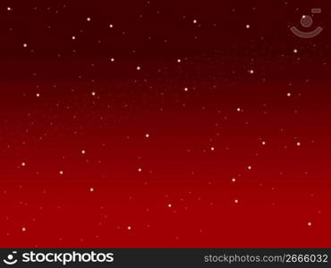 Christmas red sky illustration background with little stars space view