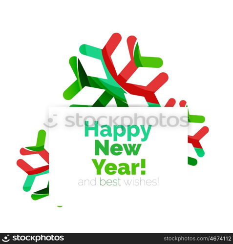 Christmas sale, greeting card or banner. New Year elements with white copyspace