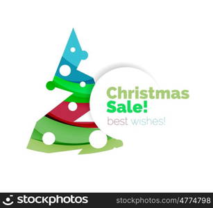 Christmas sale, greeting card or banner. New Year elements with white copyspace