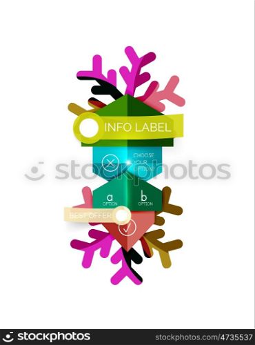 Christmas sale info banner, holiday greeting card or promo brochure elements