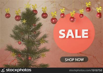 Christmas Sale Promotion Template . COPY SPACE for logo and text