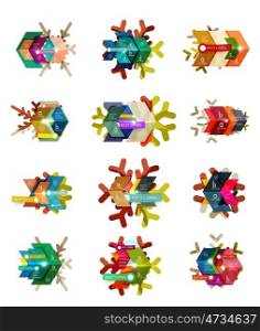 Christmas sale stickers and labels. Christmas sale stickers and labels. Paper infographic template with snowflake