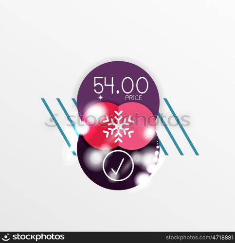 Christmas sale stickers, circle banners