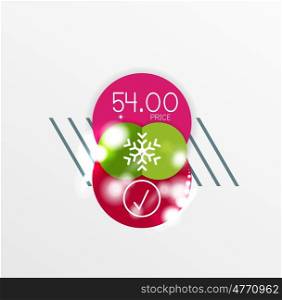 Christmas sale stickers, circle banners