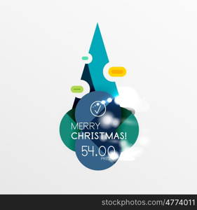 Christmas sale stickers with sample promo text. Christmas sale stickers with sample promo text on geometric shapes - circles