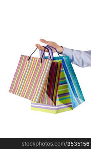 Christmas shopping concept with bags