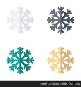Christmas snowflakes icon flat style