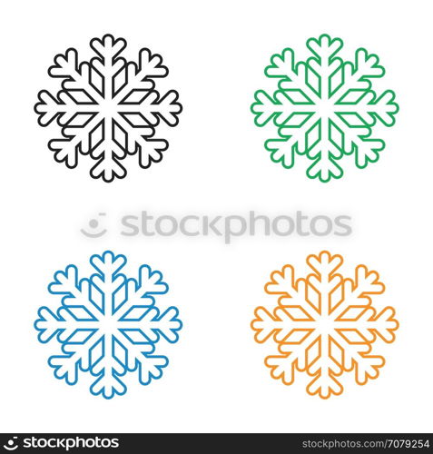 Christmas snowflakes icon line style