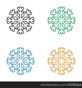 Christmas snowflakes icon line style