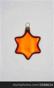 Christmas star ornament on white background