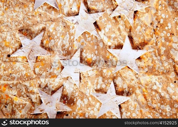 christmas stars background on recycle crumpled paper