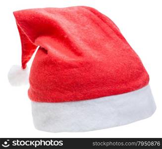 christmas symbol - typical red santa claus hat isolated on white background
