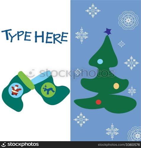 Christmas text card on blue background wuith place for sample text