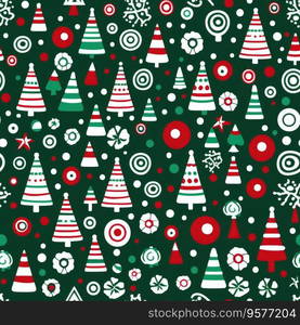 Christmas themed seamless pattern with icons.