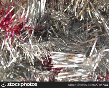 Christmas tinsel. Tinsel for Christmas tree decoration useful as background